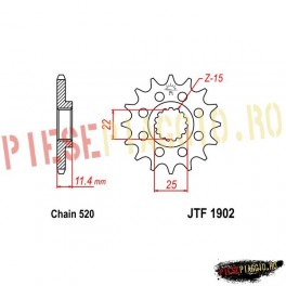 Pinion fata Z16 520 - JTF1902