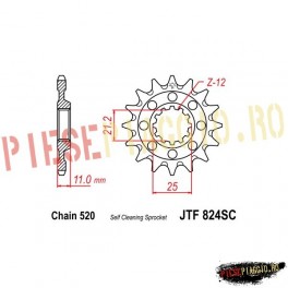 Pinion fata racing Z14 520 - JTF824SC