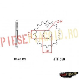 Pinion fata Z15 428 - JTF558