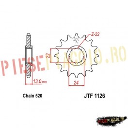 Pinion fata Z16 520 - JTF1126