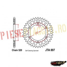 Pinion spate aluminiu Z49 520 - JTA897
