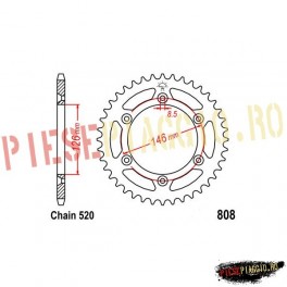 Pinion spate Z50 520 - JTR808