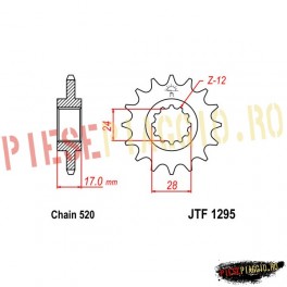 Pinion fata Z15 520 - JTF1295